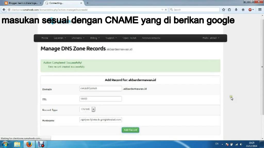 learn_code's tweet card. tutorial setting domain ke blogger / blogspot