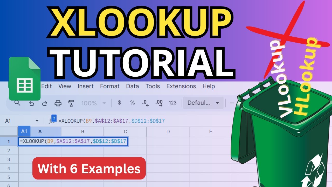 SheetMetric's tweet card. How to use Xlookup ?6 Examples| XLOOKUP Tutorial 2024