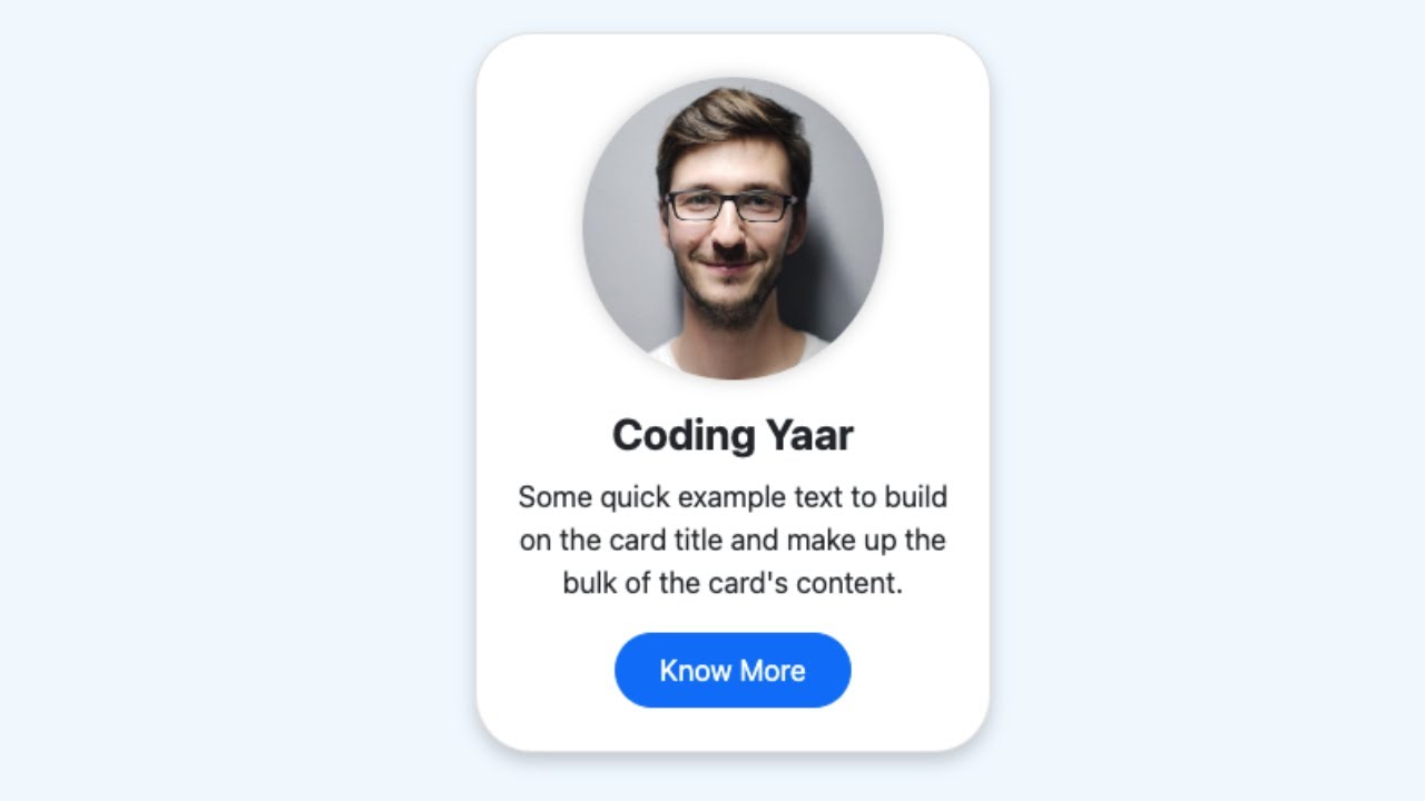 CodingYaar's tweet card. Bootstrap Profile Card | Bootstrap rounded card