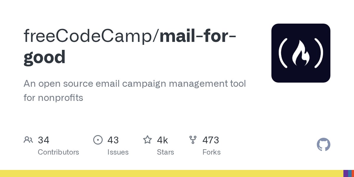 manjeshpv's tweet card. An open source email campaign management tool for nonprofits - freeCodeCamp/mail-for-good