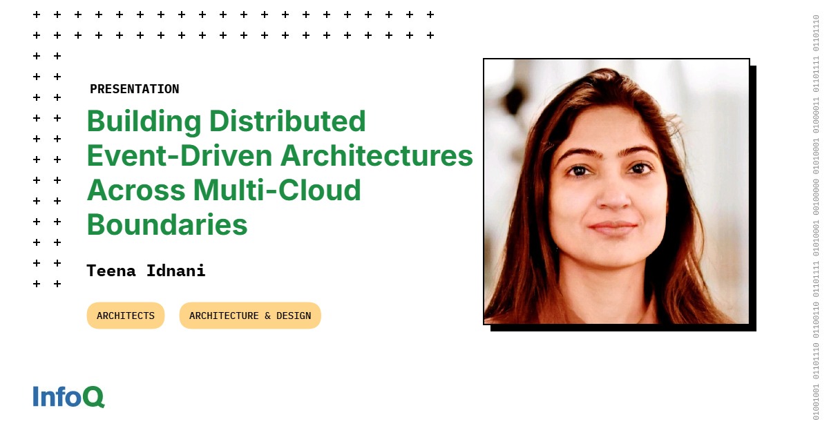 NaveenS16's tweet card. Teena Idnani explains how to architect and build resilient event-driven distributed systems in a multi-cloud reality. Using a fictional bank's migration journey, she shares practical, code-level...