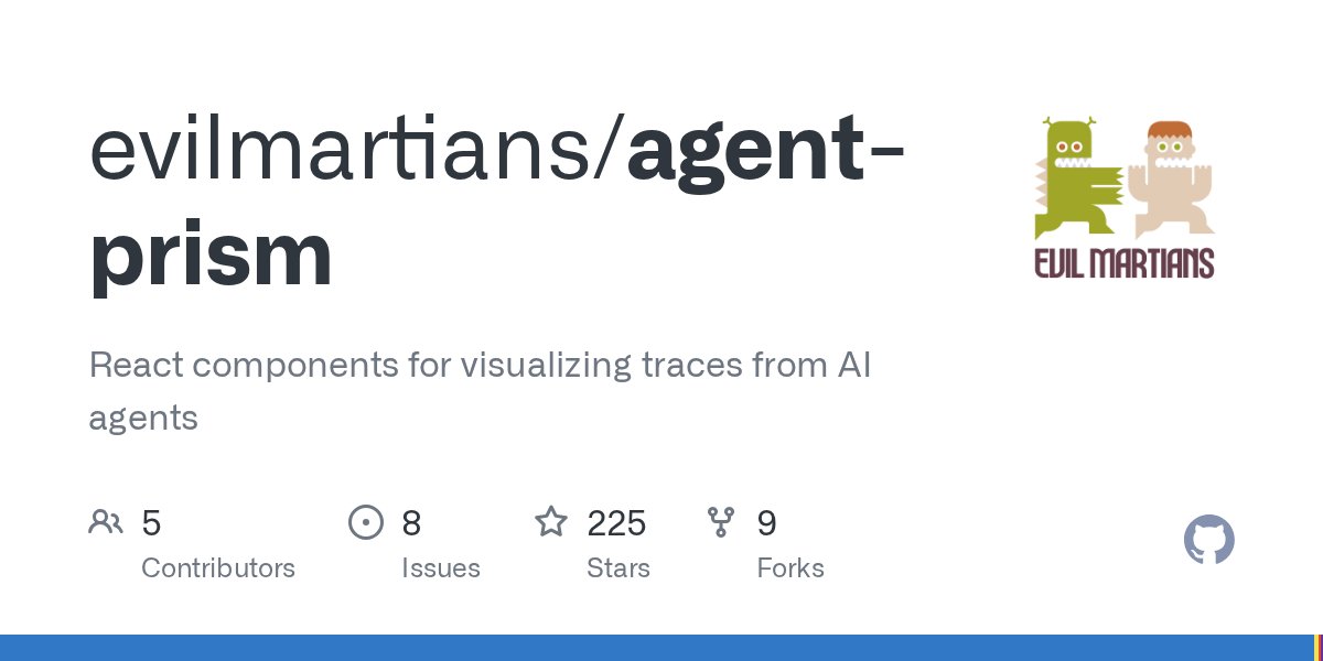 evilmartians's tweet card. React components for visualizing traces from AI agents - evilmartians/agent-prism