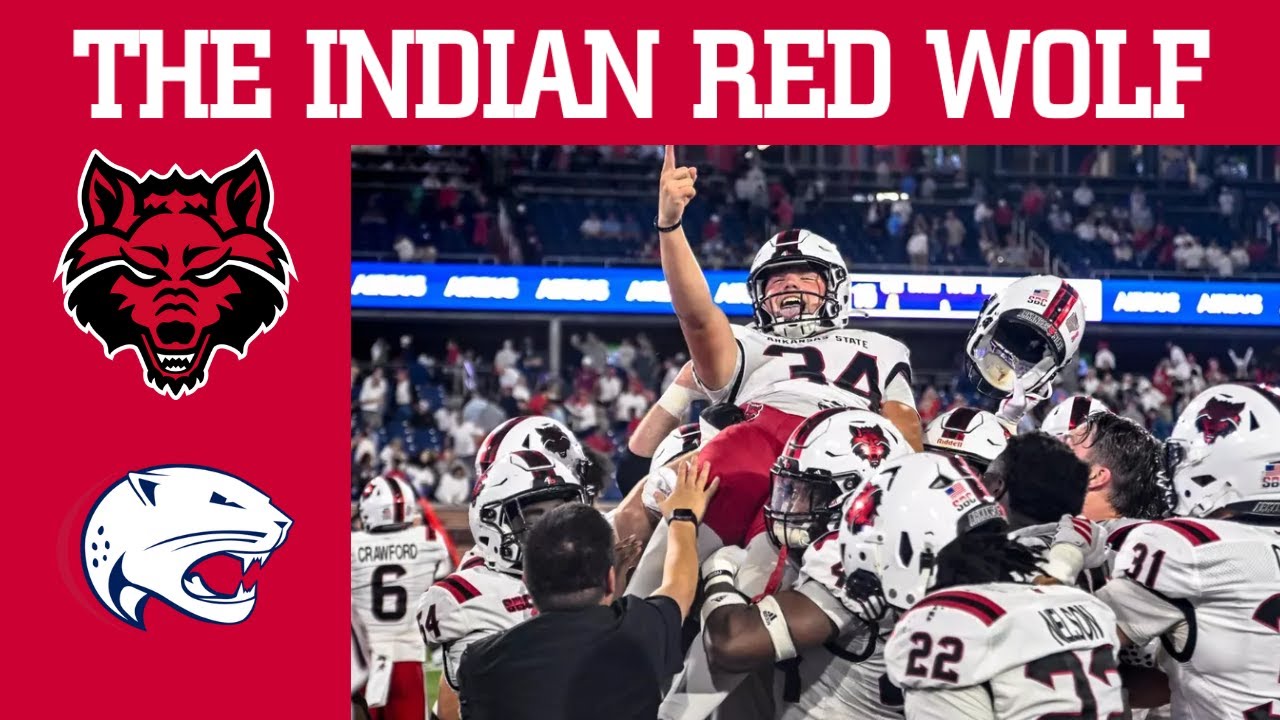 Indian_Red_Wolf's tweet card. Arkansas State vs. South Alabama Football Highlights (10-14-2025)...