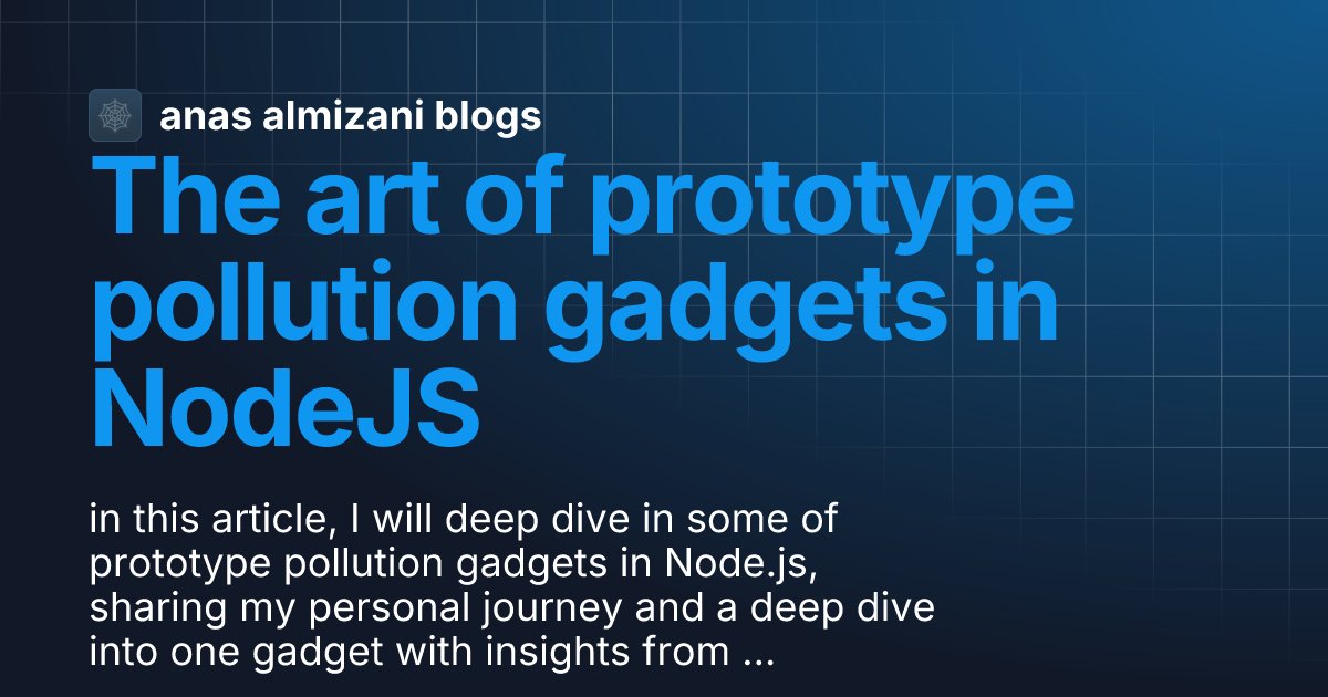 x6vrn's tweet card. in this article, I will deep dive in some of prototype pollution gadgets in Node.js, sharing my personal journey and a deep dive into one gadget with insights from Node.js internals
