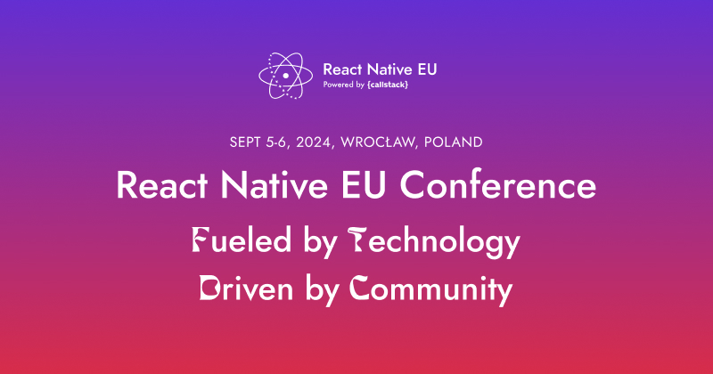 reactuniverse_'s tweet card. The only community-driven conference focused fully on React Native.