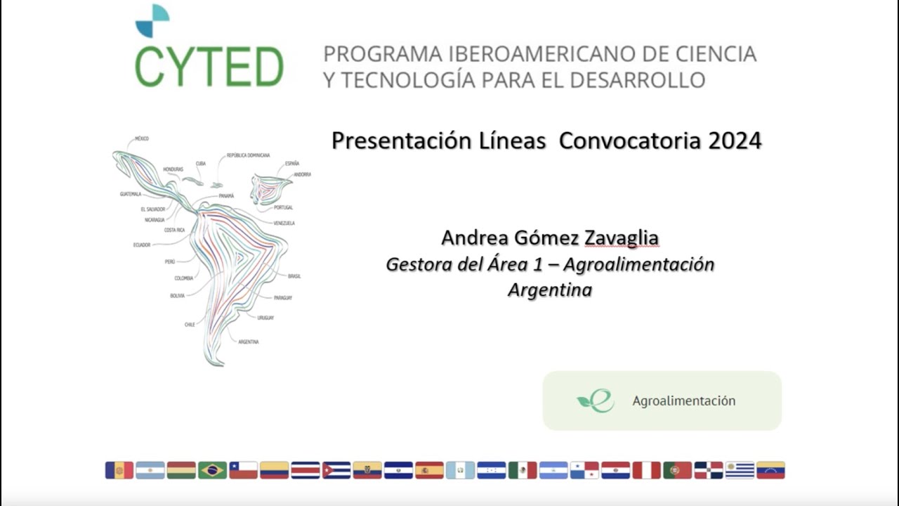 Programa_CYTED's tweet card. Convocatoria CYTED 2024 - Agroalimentacion - Andrea Gómez-Zavaglia