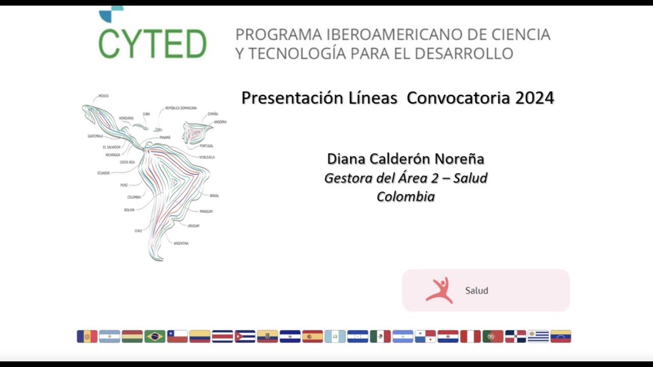 Programa_CYTED's tweet card. Convocatoria CYTED 2024 - SALUD - Diana Calderón