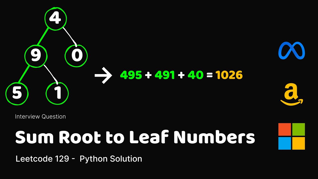 academy_dsa's tweet card. Leetcode 129 - Sum Root to Leaf Numbers - Coding Interview Solution -...