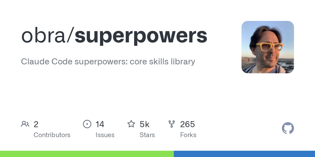 muscle_coding's tweet card. Claude Code superpowers: core skills library. Contribute to obra/superpowers development by creating an account on GitHub.