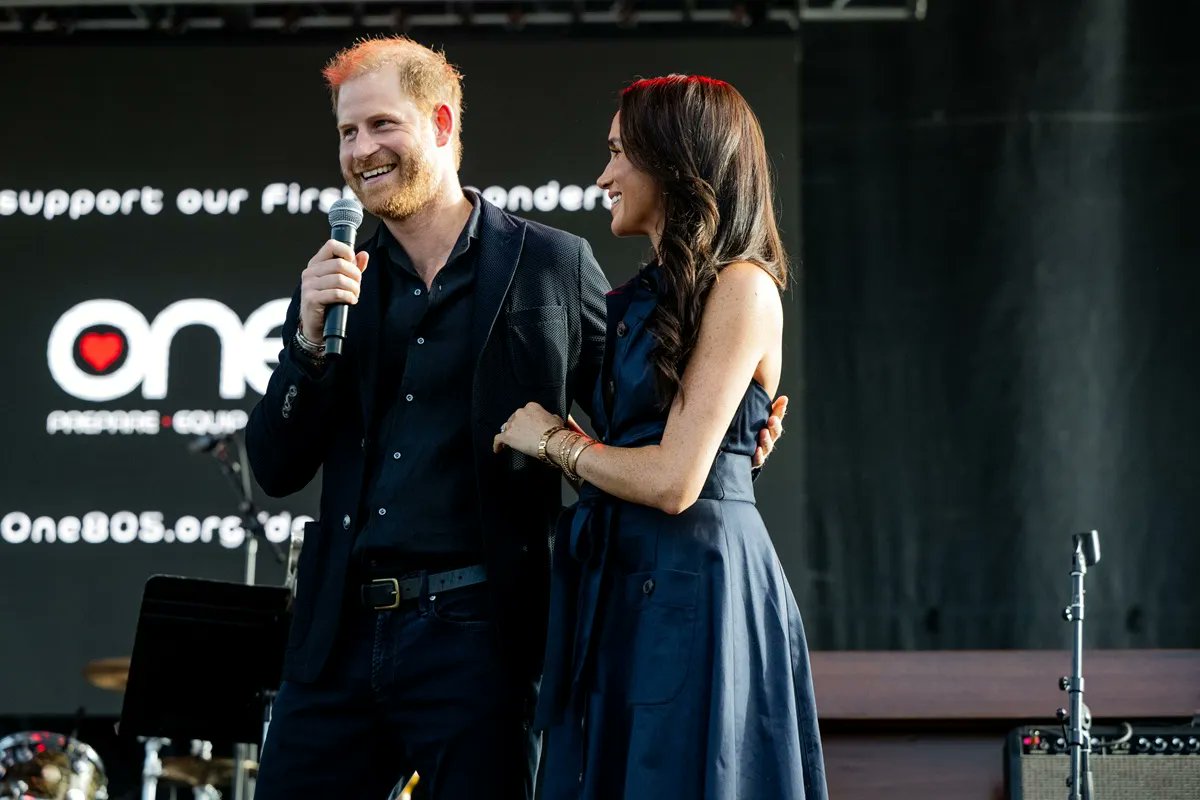 cheatsheet's tweet card. A body language expert has given the reason Meghan was seen "clinging" to Prince Harry during an event in Santa Barbara.