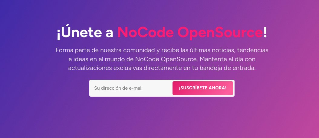 tuxed's tweet card. Suscríbete a nuestra newsletter de NoCode OpenSource. Mantente al día con las últimas tendencias y descubre nuevas herramientas
