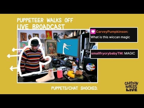 SKIPdaZIP's tweet card. Puppeteer Walks OFF LIVE Production #magic
