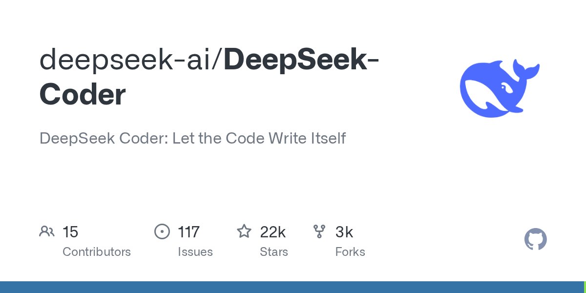 cristopher_devs's tweet card. DeepSeek Coder: Let the Code Write Itself. Contribute to deepseek-ai/DeepSeek-Coder development by creating an account on GitHub.