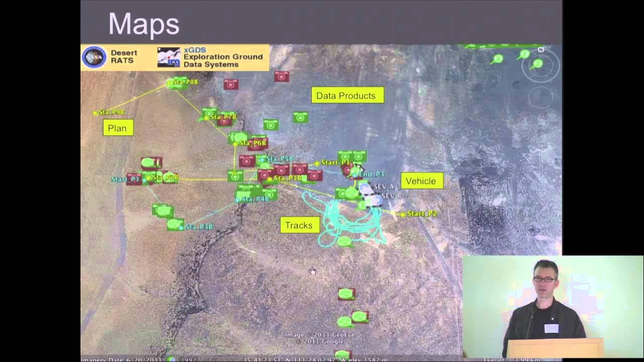 TechTalksBot's tweet card. Matt Deans: The Exploration Ground Data System (xGDS)