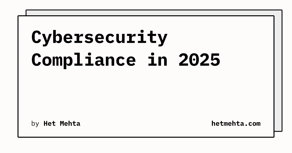 hetmehtaa's tweet card. The regulatory landscape surrounding cybersecurity is becoming increasingly complex and stringent.