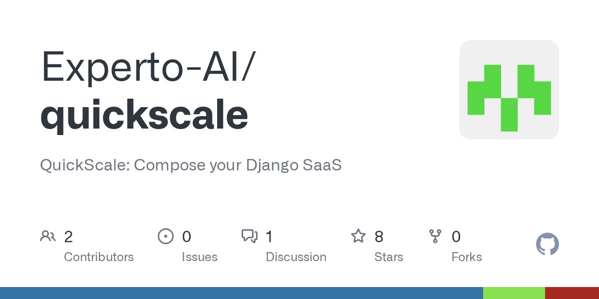 Experto_AI's tweet card. QuickScale: Compose your Django SaaS. Contribute to Experto-AI/quickscale development by creating an account on GitHub.