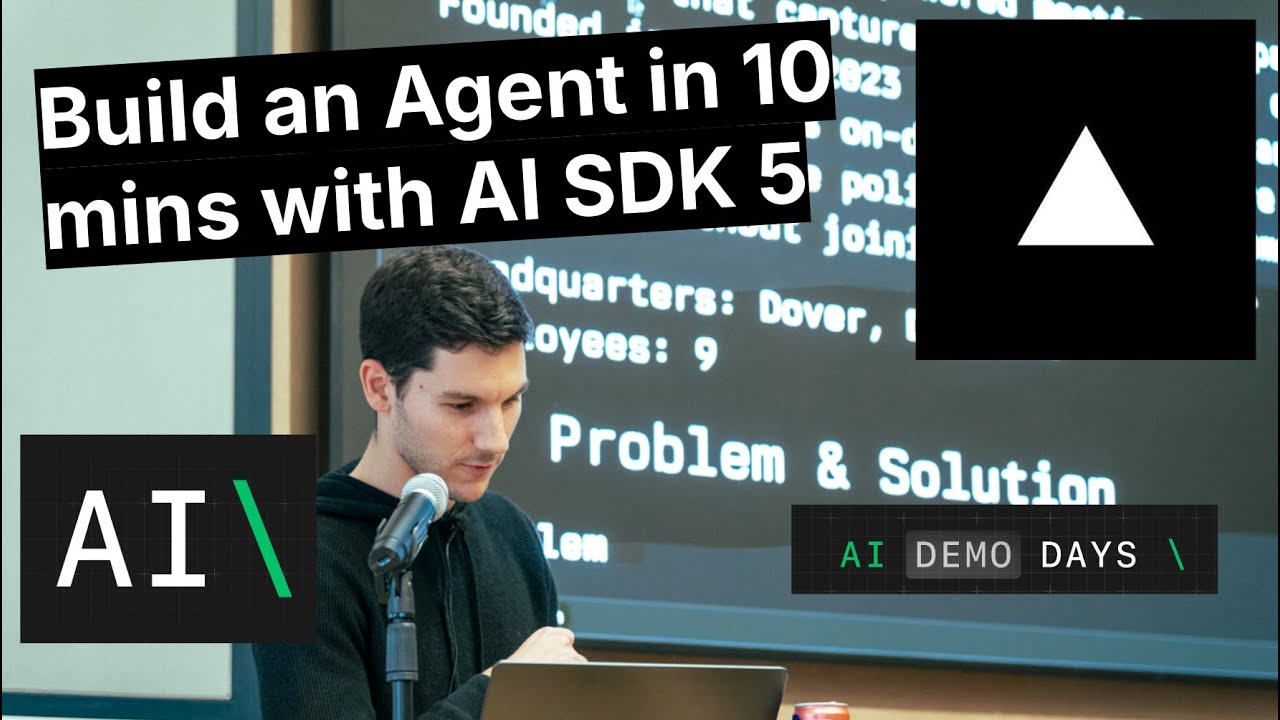 shadcn's tweet card. Build An Agent in 10 mins with AI SDK 5 with Nico Albanese from...