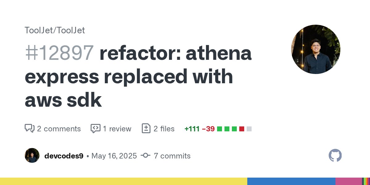 devcodes9's tweet card. Closes #5531 Screen.Recording.2025-05-17.at.1.26.39.AM.mov This change swaps our Athena integration over to the official AWS SDK while preserving the exact sam...