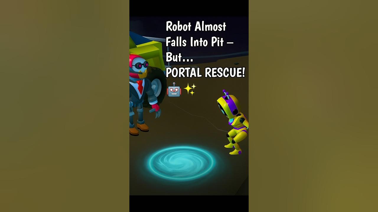 HACKonGameplay's tweet card. Robot Almost Falls Into Pit – But… PORTAL RESCUE! 🤖✨ #tinyrobots