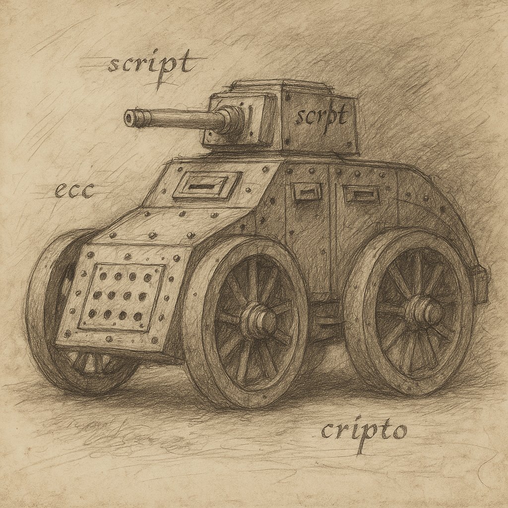 aaron_recompile's tweet card. Not everything on the Bitcoin stack is meant to be executed — some things are meant to be verified, then forgotten