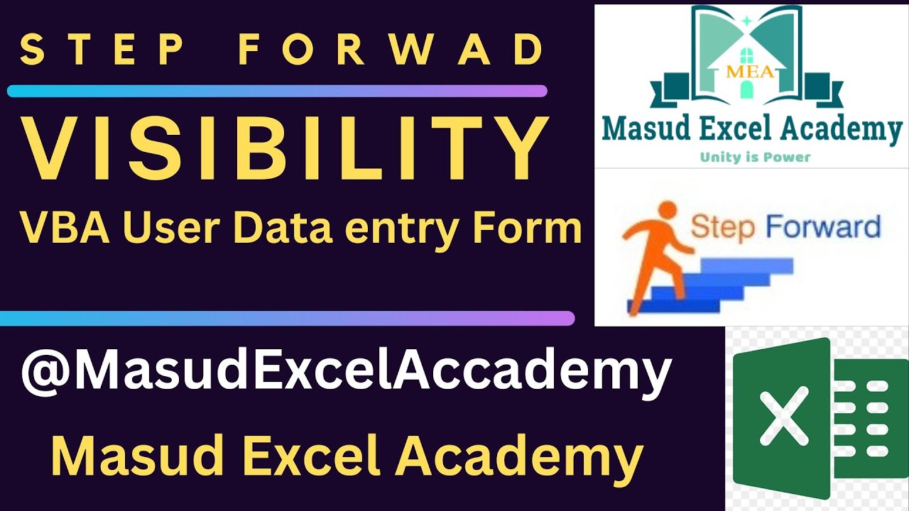 mrexcelaccademy's tweet card. VBA Data Entry Form in Excel Step by Step | How to Use Step Visibil...