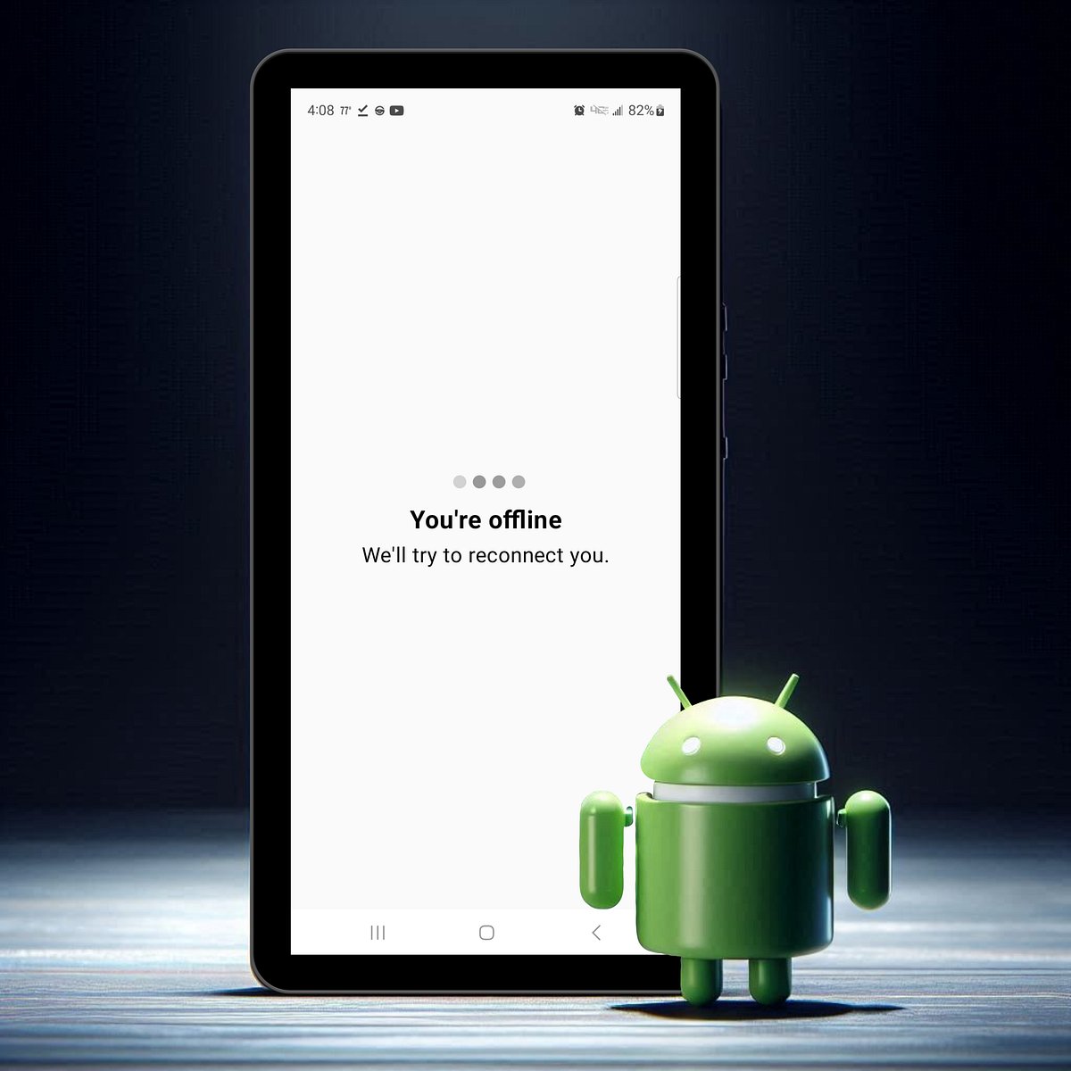BrickyardApps's tweet card. The ConnectivityStatus sealed class in Jetpack Compose acts as a state holder for network availability. It defines two states, Available…