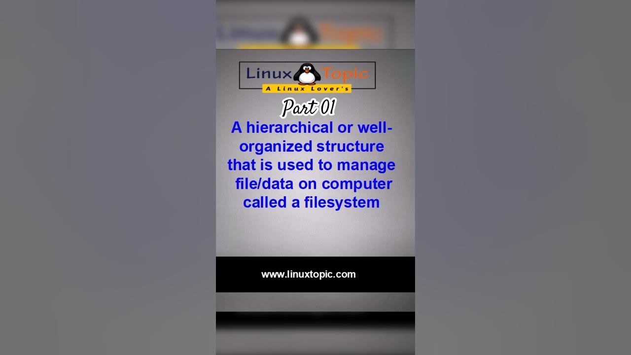lokeshc2's tweet card. Basic of Linux: What is file system? #linuxtopic #shorts #linux...