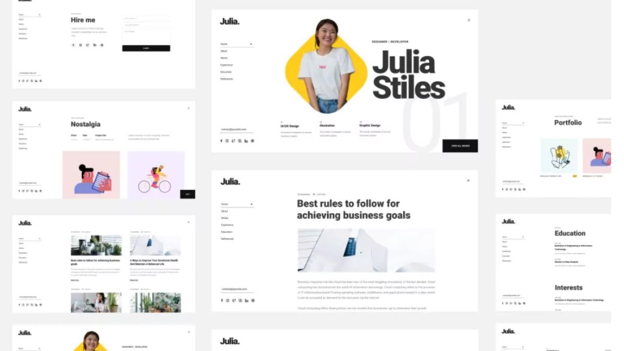 TemplatesJungle's tweet card. Julia | One Page Portfolio HTML Template | Free Source Code