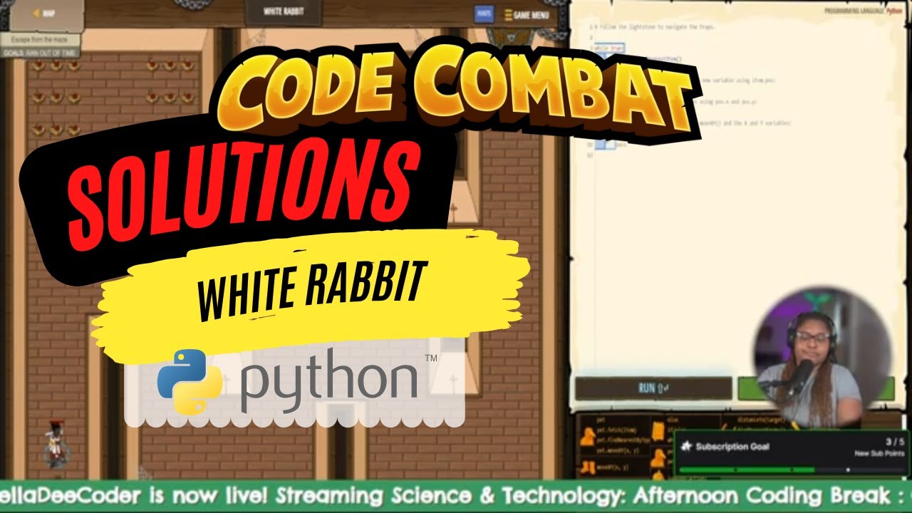 stelladeecoder's tweet card. CodeCombat Python | White Rabbit