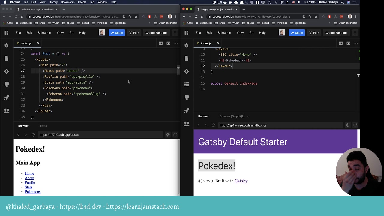 khaled_garbaya's tweet card. Live Stream - Migrate a plain React app to Gatsby
