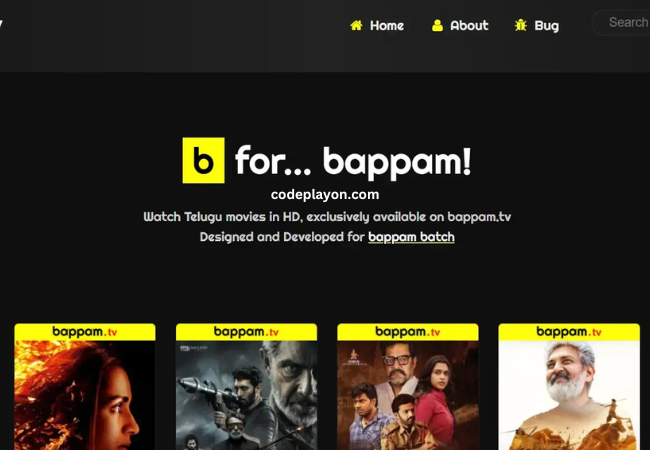 codeplayon's tweet card. BAPPAM TV : Watch Bappam Telugu Movies​ [2025] -