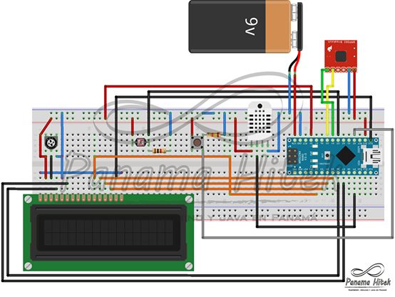 portalarduino's tweet card. Un proyecto que consiste en un circuito medidor de condiciones ambientales como humedad, temperatura, luminosidad, presión barométrica y altura relativa
