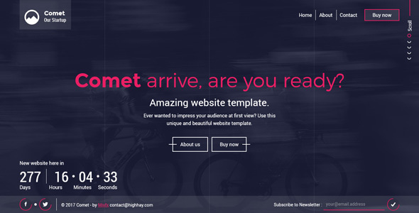 stylelibreview's tweet card. Comet – это адаптивный шаблон целевой страницы «Скоро появится HTML5». Он был разработан для мобильных устройств. Этот шаблон был создан для тех, кому нужна минималистичная страница, кото...