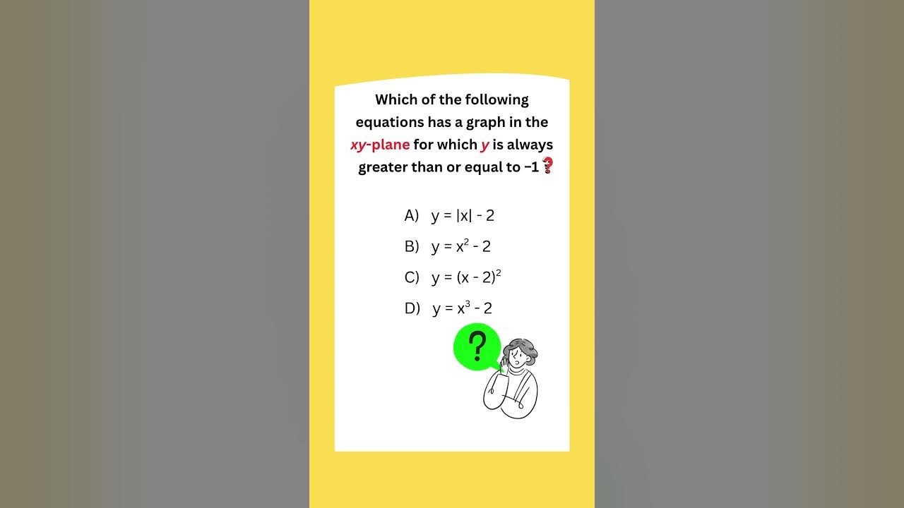 MathProblemz's tweet card. 🧠 Can You Find the Equation Where y Never Drops Below −1?