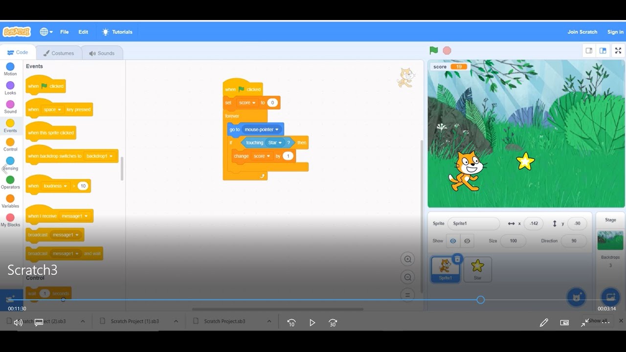 AnanyaKandunuri's tweet card. Scratch Tutorial 3: Creating scratch GAMES!