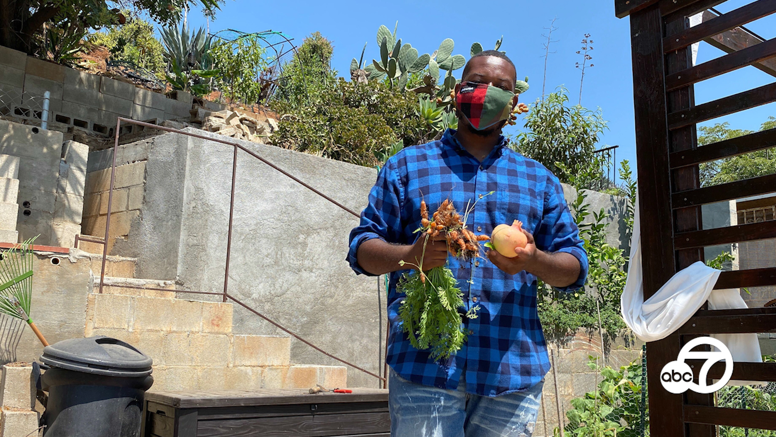 scbasicneeds's tweet card. A hillside backyard in East LA, which was once mostly concrete, is now a growing 'food forest' thanks to an East LA musician.