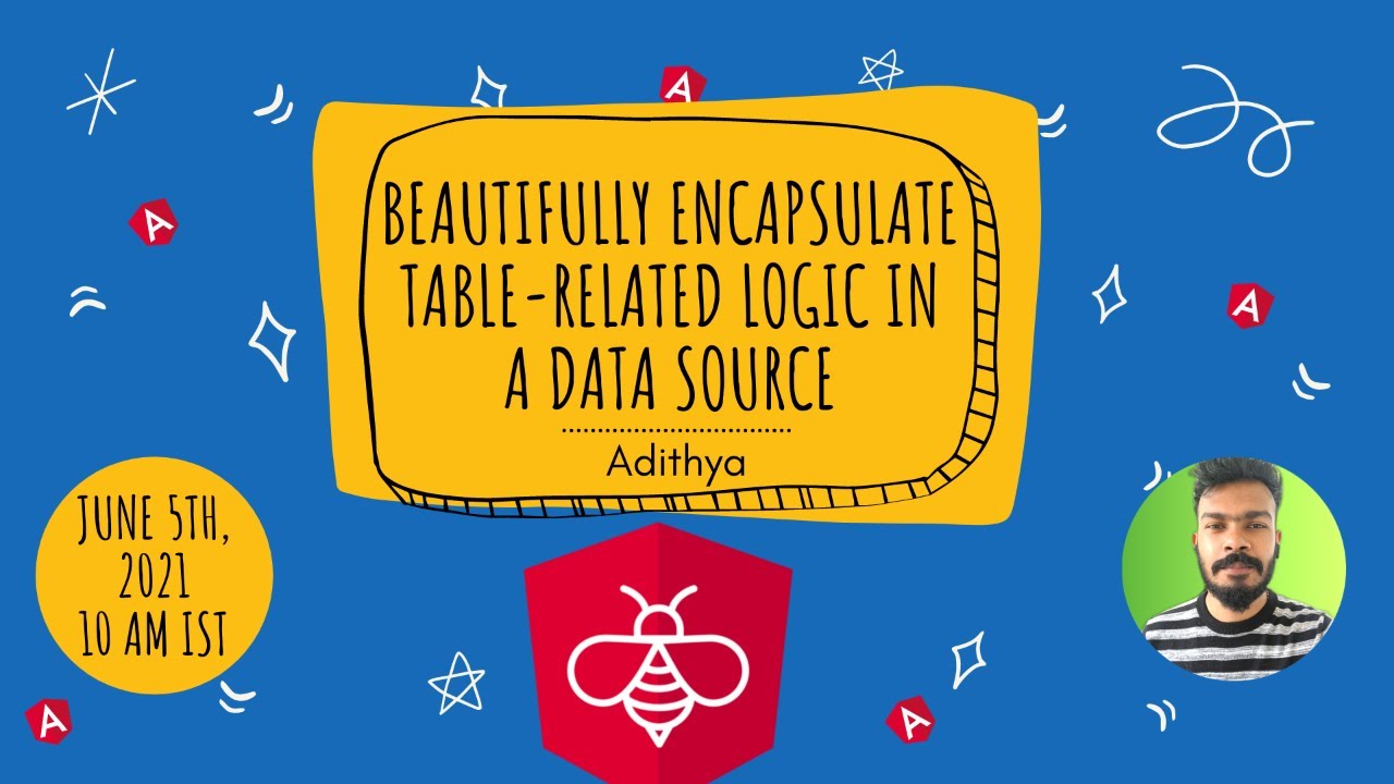 AngularHive's tweet card. Angular Hive | Beautifully encapsulate table-related logic in a data...