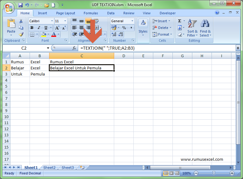 RumusExcel's tweet card. Cara membuat Fungsi TEXTJOIN sendiri atau UDF TEXTJOIN untuk Excel 2016, Excel 2013, Excel 2010 dan Excel 2007, dengan menggunakan VBA Excel