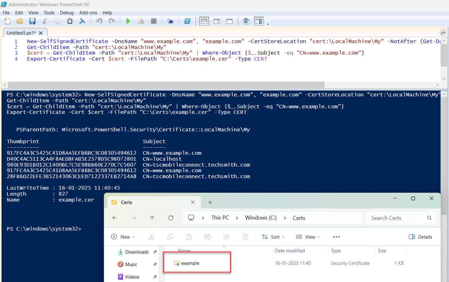 PowerShellFAQs's tweet card. Learn how to create a self-signed certificate using PowerShell with this step-by-step guide. Explore commands, examples, and tips for secure certificate creation!