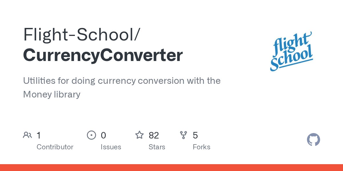 iOSCookies's tweet card. Utilities for doing currency conversion with the Money library - Flight-School/CurrencyConverter