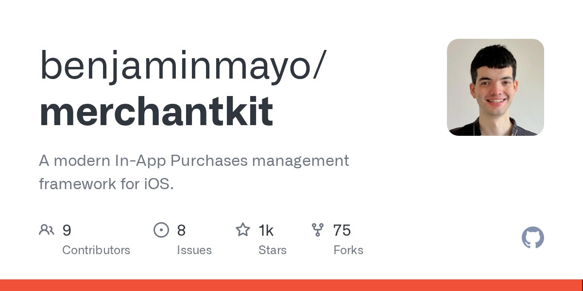 iOSCookies's tweet card. A modern In-App Purchases management framework for iOS. - benjaminmayo/merchantkit