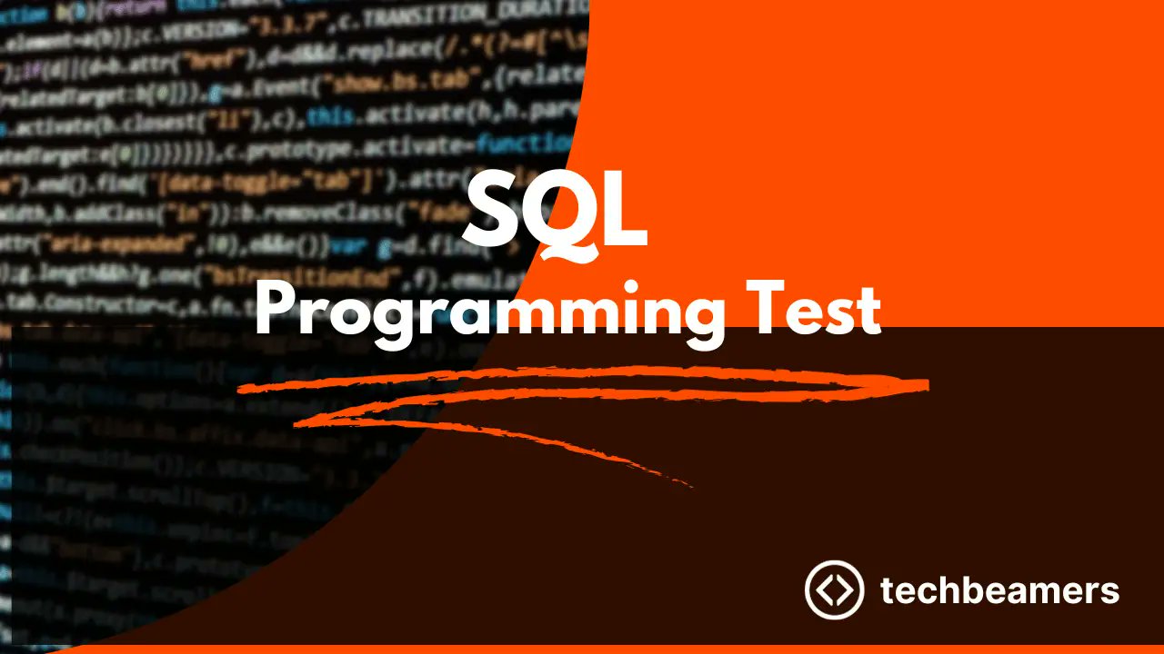 TechBeamers's tweet card. Try this SQL programming test to evaluate your SQL programming skills, find gaps, fix them before your next interview.
