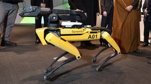 ShubhComputing's tweet card. At some point in the very near future, a dog-like robot, far more nimble and probably faster than you, will be hunting you down.