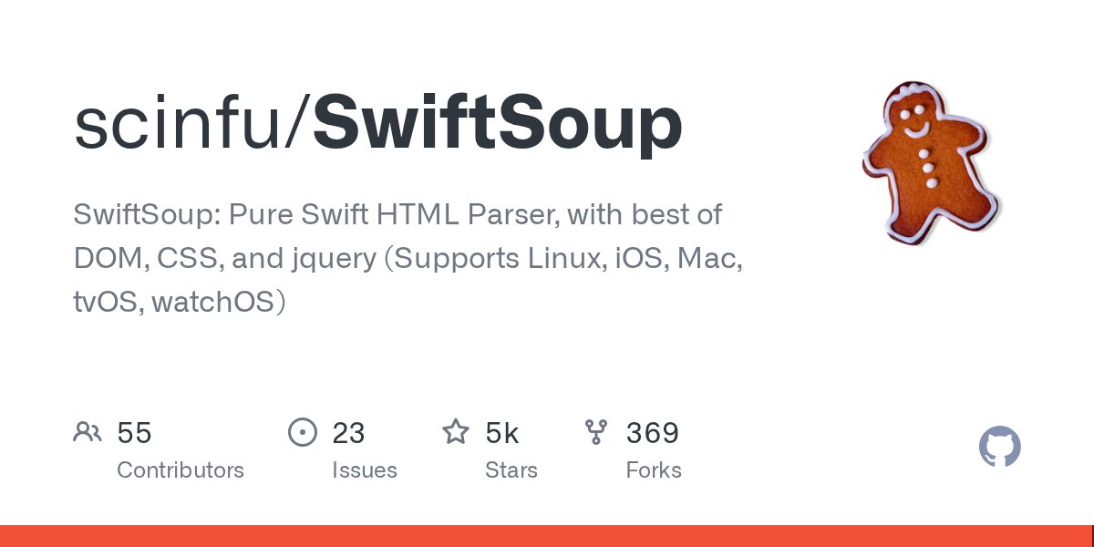 ALTestTw's tweet card. SwiftSoup: Pure Swift HTML Parser, with best of DOM, CSS, and jquery (Supports Linux, iOS, Mac, tvOS, watchOS) - scinfu/SwiftSoup