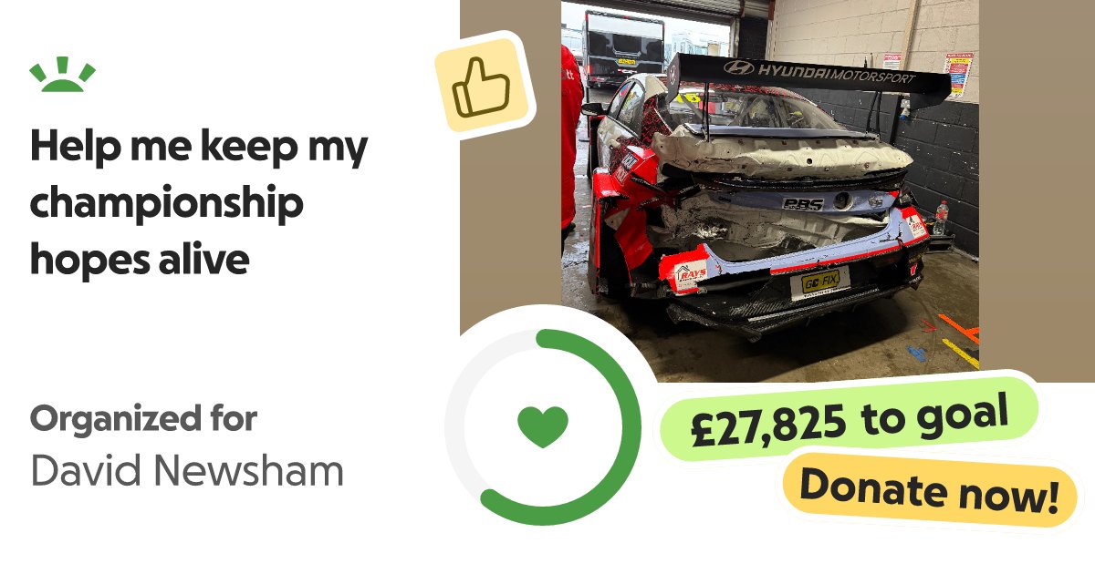 newshamracing's tweet card. My dad took a huge gamble this year, he borrowed money to get me into a Gen3 T… Callum Newsham needs your support for Help me keep my championship hopes alive