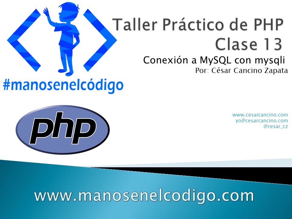manosenelcodigo's tweet card. Clase 13 Taller Práctico de PHP. Conexión a MySQL con mysqli