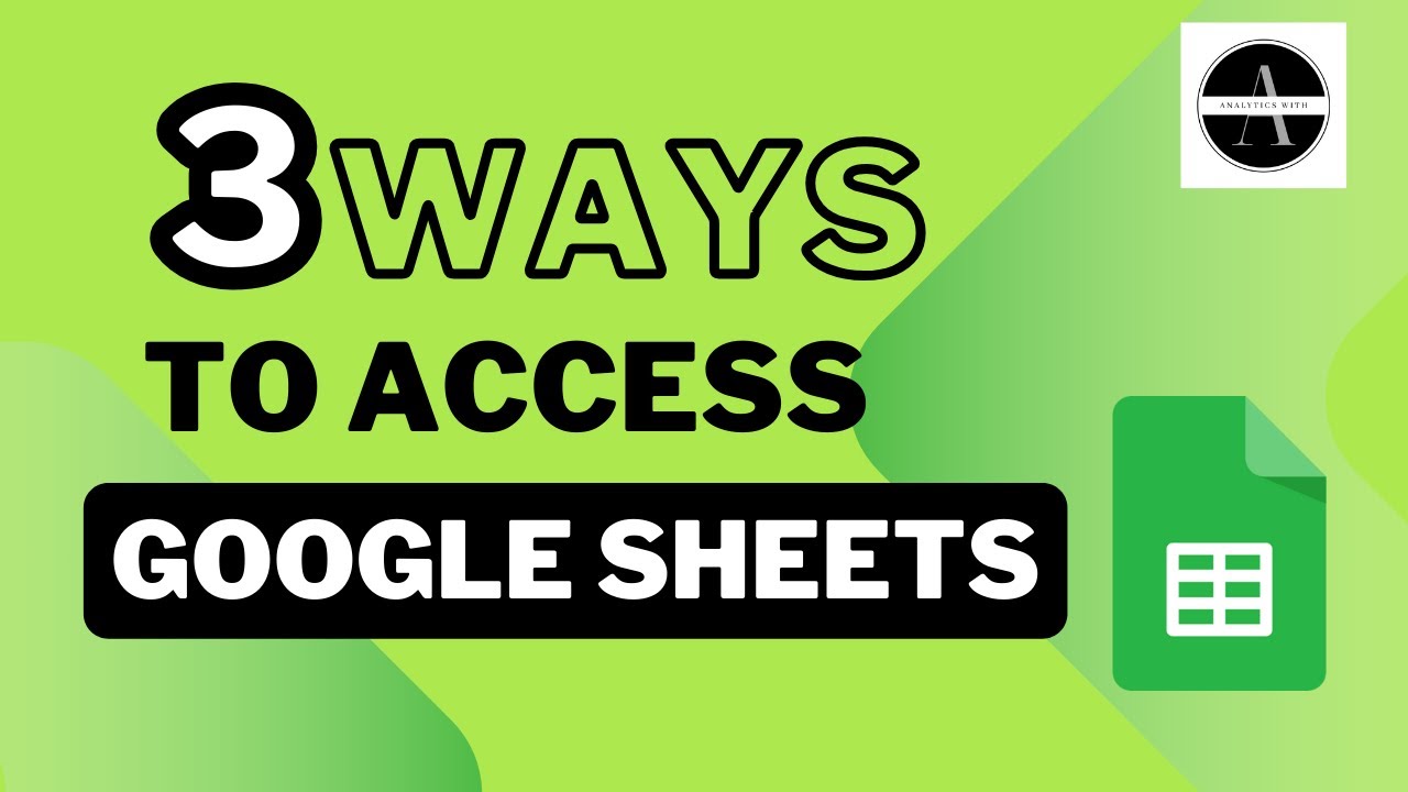 DataPandits's tweet card. How to access google sheets in 3 different ways||Google sheets...