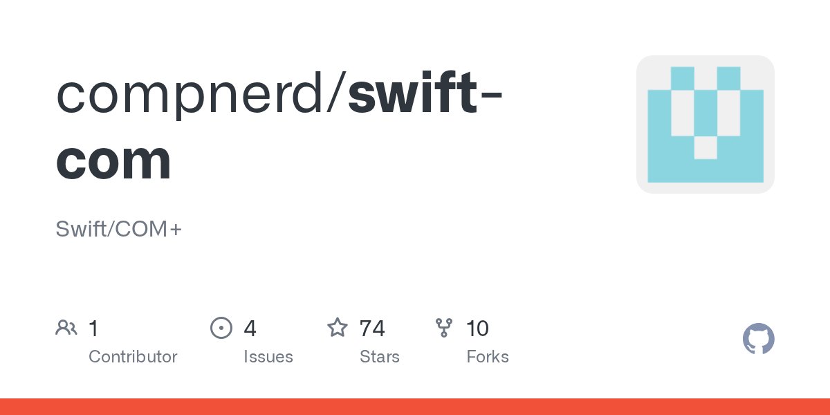 compnerd's tweet card. Swift/COM+. Contribute to compnerd/swift-com development by creating an account on GitHub.