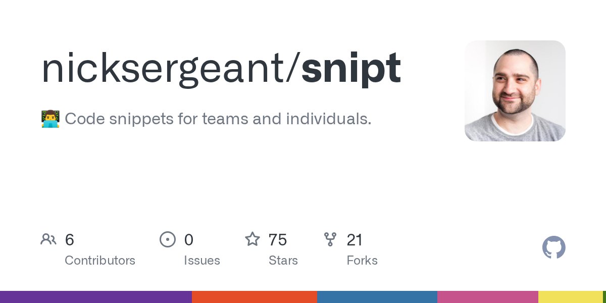 OSCode's tweet card. 👨‍💻 Code snippets for teams and individuals. Contribute to nicksergeant/snipt development by creating an account on GitHub.