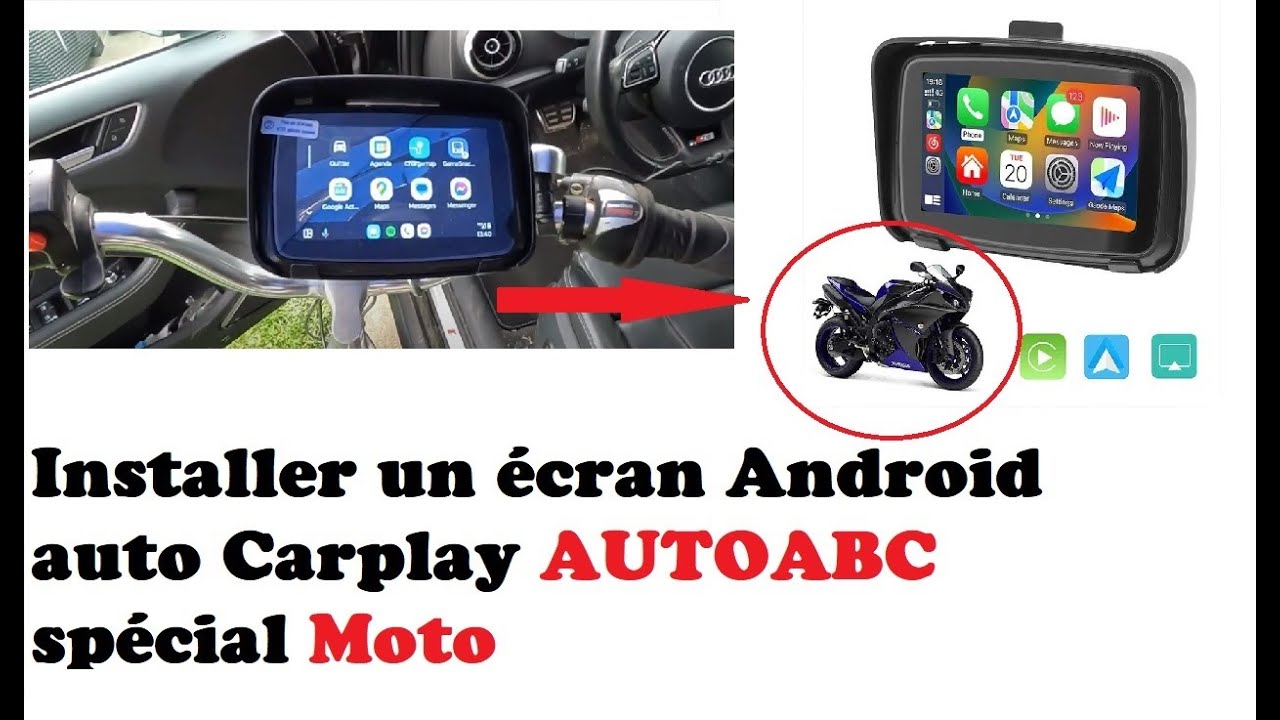 AUXMP3TV's tweet card. Installer un écran Android auto Carplay AUTOABC spécial Moto Scooter